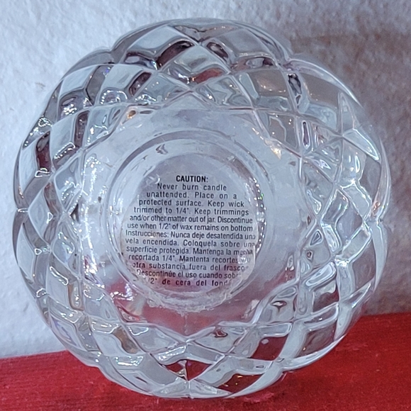 Vtg Candle Holder Heavy Clear Cut Glass Star & Diamond Pattern - Picture 2 of 8